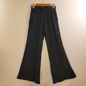 DREW - Flared Leg Pants with Pockets - Elastic Waist - Black XS